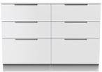 Milan White Gloss 6 Drawer Midi Chest