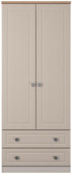 Norfolk Cashmere and Oak Effect 2 Door 2 Drawer Double Wardrobe