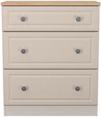 Norfolk Cashmere and Oak Effect 3 Drawer Deep Chest
