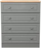 Norfolk Grey and Oak Effect 4 Drawer Chest
