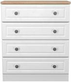 Norfolk White and Oak Effect 4 Drawer Chest