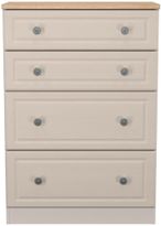 Norfolk Cashmere and Oak Effect 4 Drawer Deep Chest