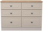 Norfolk Cashmere and Oak Effect 6 Drawer Midi Chest