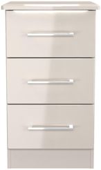 Paris Cashmere 3 Drawer Bedside Cabinet