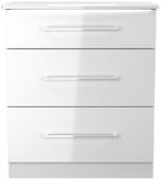 Paris White Gloss 3 Drawer Deep Chest