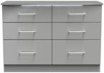Paris Grey Gloss 6 Drawer Midi Chest