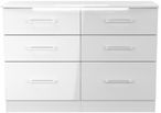Paris White Gloss 6 Drawer Midi Chest