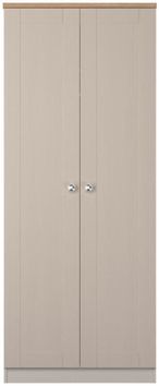 Sussex Cashmere and Oak Effect 2 Door Plain Tall Wardrobe