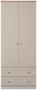 Sussex Cashmere and Oak Effect Oak 2 Door 2 Drawer Double Wardrobe