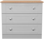 Sussex Grey and Oak Effect 3 Drawer Small Chest