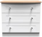 Sussex White and Oak Effect 3 Drawer Small Chest