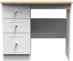 Sussex White and Oak Effect 3 Drawer Single Dressing Table