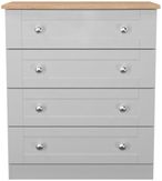 Sussex Grey and Oak Effect 4 Drawer Chest