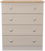 Sussex Cashmere and Oak Effect 4 Drawer Chest