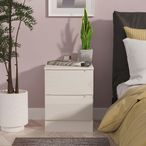Milan Cashmere Gloss 2 Drawer Bedside Cabinet
