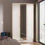 Milan Cashmere Gloss 3 Door Tall Triple Wardrobe - 1 Mirror