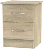 Avon Oak Effect 2 Drawer Bedside Cabinet