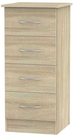 Avon Oak Effect 4 Drawer Narrow Chest