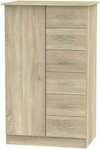 Avon Oak Effect 1 Door Midi Wardrobe