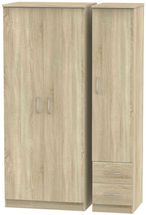 Avon Oak Effect 3 Door Triple Wardrobe - RHF 2 Drawers