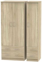 Avon Oak Effect 3 Door Triple Wardrobe - 4 Drawers