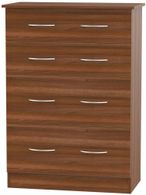 Avon Walnut Effect 4 Drawer Deep Chest