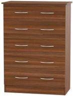 Avon Walnut Effect 5 Drawer Chest