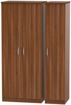 Avon Walnut Effect 3 Door Triple Wardrobe