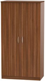 Avon Walnut Effect 2 Door Plain Wardrobe - H 182.5cm