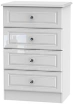 Balmoral White Gloss 4 Drawer Midi Chest