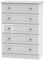 Balmoral White Gloss 5 Drawer Chest