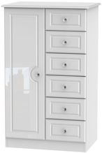 Balmoral White Gloss 1 Door Midi Wardrobe