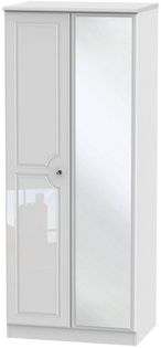 Balmoral White Gloss 2 Door Wardrobe - 1 Mirror