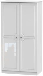 Balmoral White Gloss 2 Door Plain Wardrobe - H 182.4cm