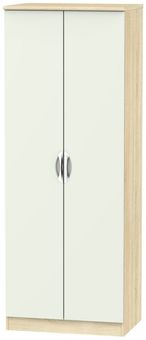 Camden 2 Door Tall Hanging Wardrobe - High Gloss Cashmere and Bardolino