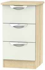 Camden Cashmere and Oak Effect 3 Drawer Bedside Cabinet