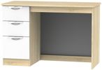 Camden White Gloss and Oak Effect 3 Drawer Desk
