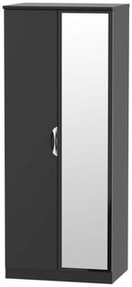 Camden Black Gloss 2 Door Wardrobe - 1 Mirror