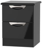 Camden Black Gloss 2 Drawer Bedside Cabinet