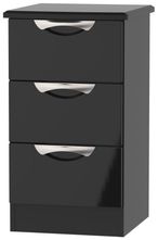 Camden Black Gloss 3 Drawer Bedside Cabinet