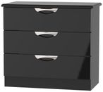 Camden Black Gloss 3 Drawer Small Chest