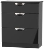 Camden Black Gloss 3 Drawer Deep Chest