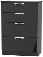 Camden Black Gloss 4 Drawer Deep Chest