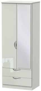 Camden Cashmere 2 Door Tall Combi Wardrobe - 1 Mirror