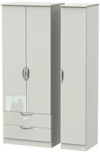 Camden Cashmere 3 Door Tall Triple Wardrobe - LHF 2 Drawers