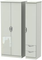 Camden Cashmere 3 Door Triple Wardrobe - RHF 2 Drawers