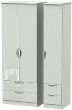 Camden Cashmere 3 Door Tall Triple Wardrobe - 4 Drawers