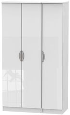 Camden White Gloss 3 Door Tall Triple Wardrobe
