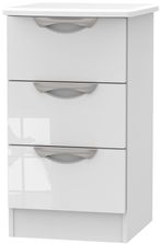 Camden White Gloss 3 Drawer Bedside Cabinet