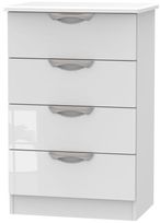 Camden White Gloss 4 Drawer Midi Chest
